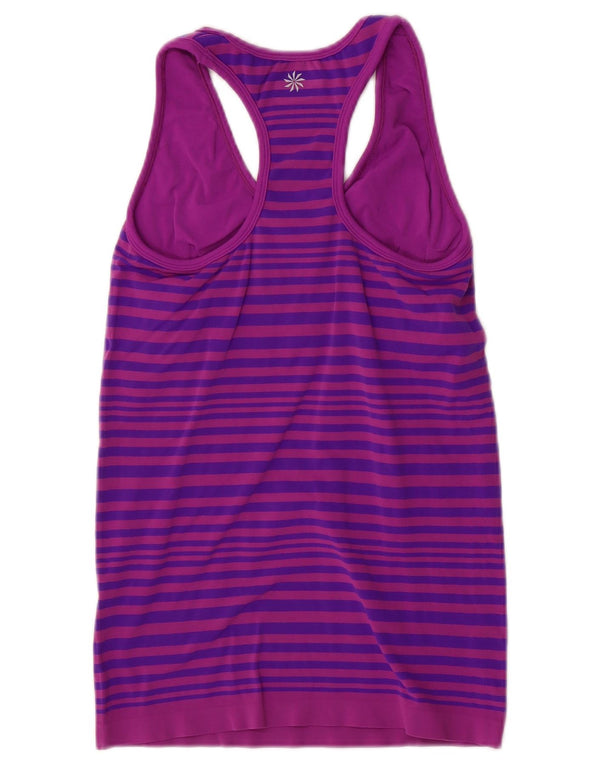 Athleta Womens Vest Top UK 12 Medium Purple Striped Nylon