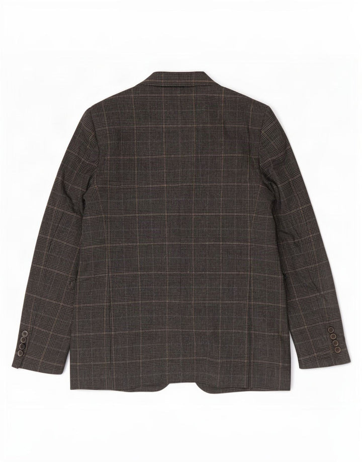 Zara Γυναικείο μπουφάν blazer UK 10 Small Grey Houndstooth Polyester