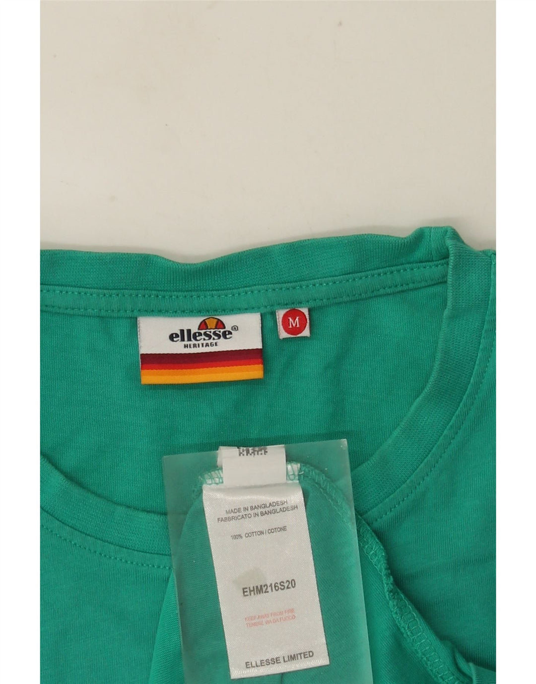 ELLESSE Ανδρικό T-Shirt Heritage Γραφικό Τοπ Μεσαίο Τυρκουάζ Βαμβακερό