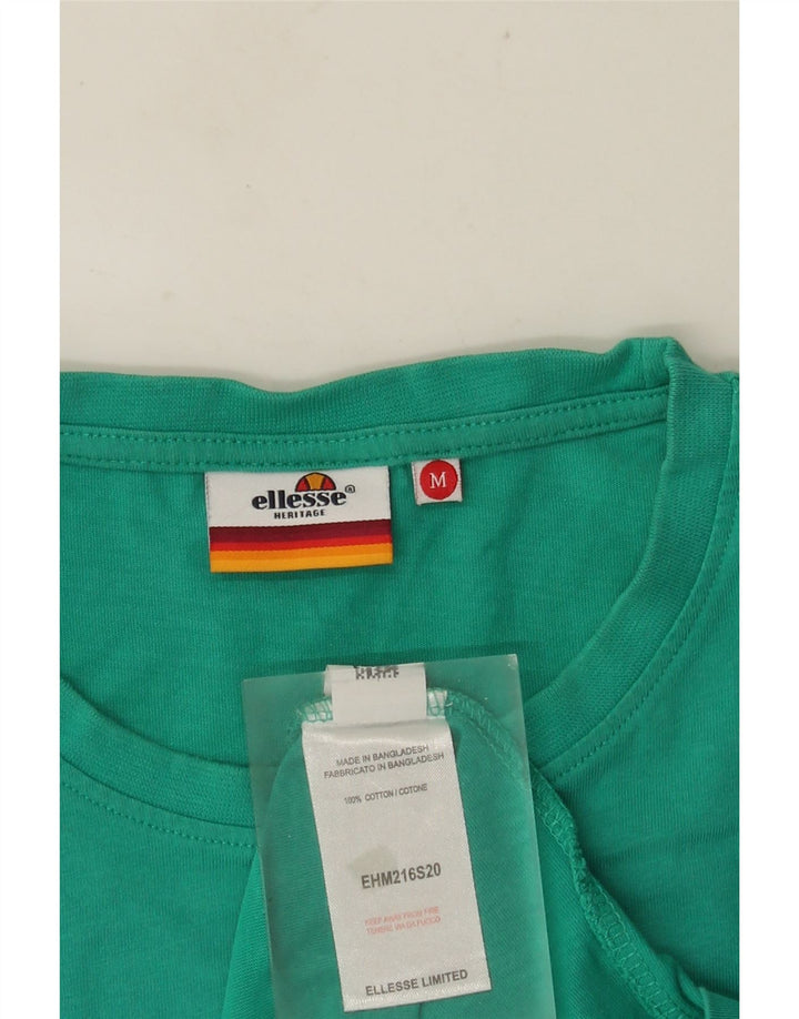 ELLESSE Ανδρικό T-Shirt Heritage Γραφικό Τοπ Μεσαίο Τυρκουάζ Βαμβακερό