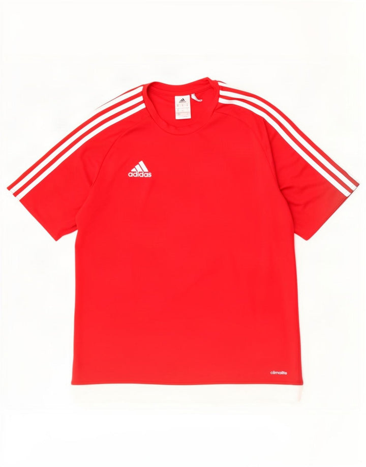Ανδρικό T-Shirt Climalite Adidas Top Medium Red Colourblock Πολυεστέρας