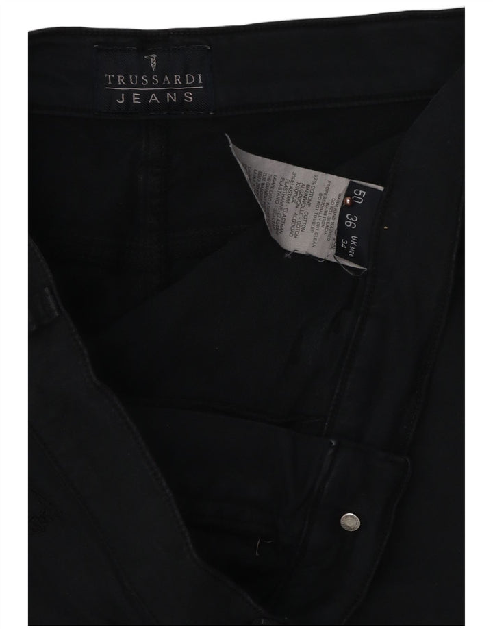 TRUSSARDI Γυναικείο Tapered Casual Παντελόνι W34 L30 Μαύρο Βαμβακερό
