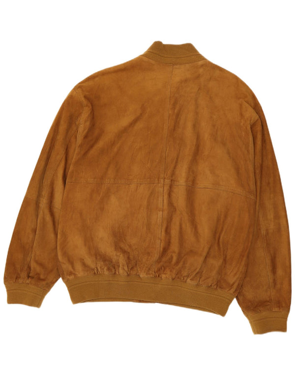 Luca D'altieri Ανδρικό Suede Bomber Jacket IT 56 3XL Καφέ Δερμάτινο