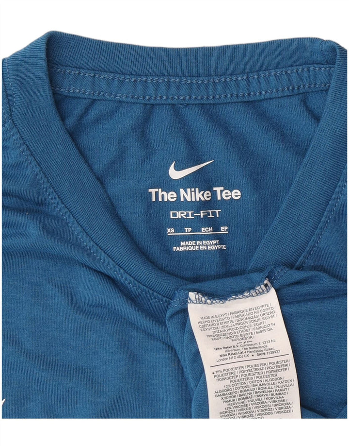 Ανδρικό γραφικό T-Shirt Nike, ανδρικό Dri Fit, Μπλε πολυεστέρας XS