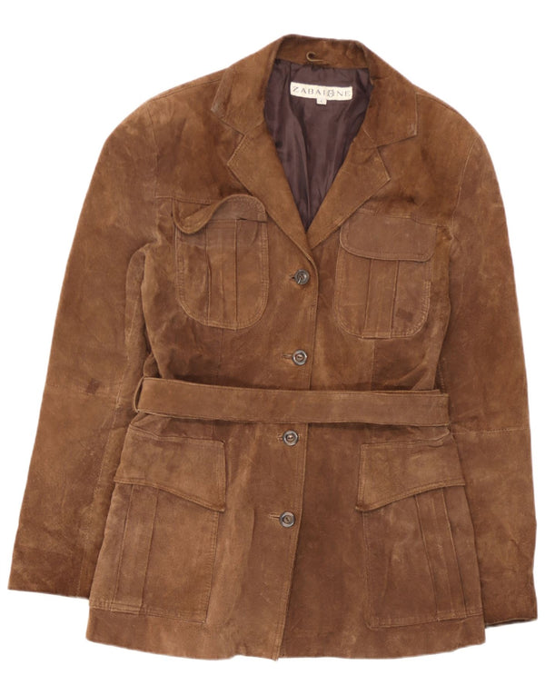 Zabaione Γυναικείο Suede Jacket UK 14 Large Brown Δερμάτινο