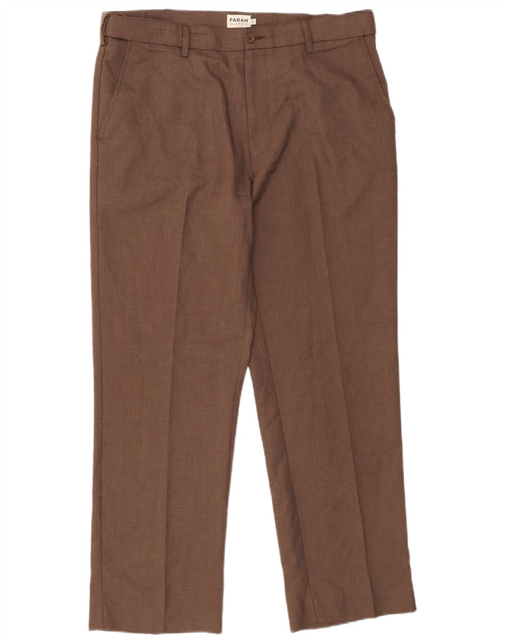 Farah Ανδρικό παντελόνι Chino Classic Fit W36 L29 Καφέ Πολυεστέρας