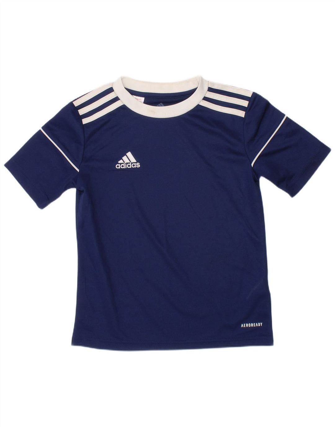 ADIDAS Boys Aeroready T-shirt Top 7-8 ετών Navy Blue Polyester