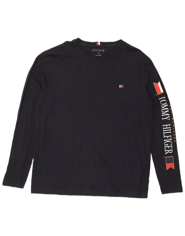 Tommy Hilfiger Ανδρικό ψηλό γραφικό μακρυμάνικο 2XL μπλε βαμβακερό