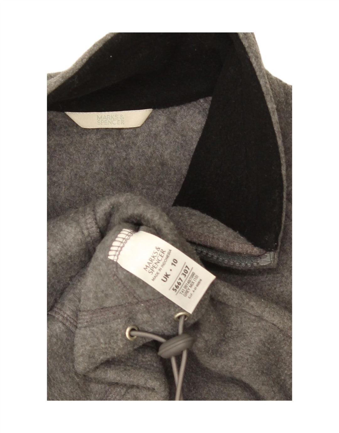 Marks & Spencer Γυναικείο μεγάλο φλις μπουφάν UK 10 Small Grey Polyester