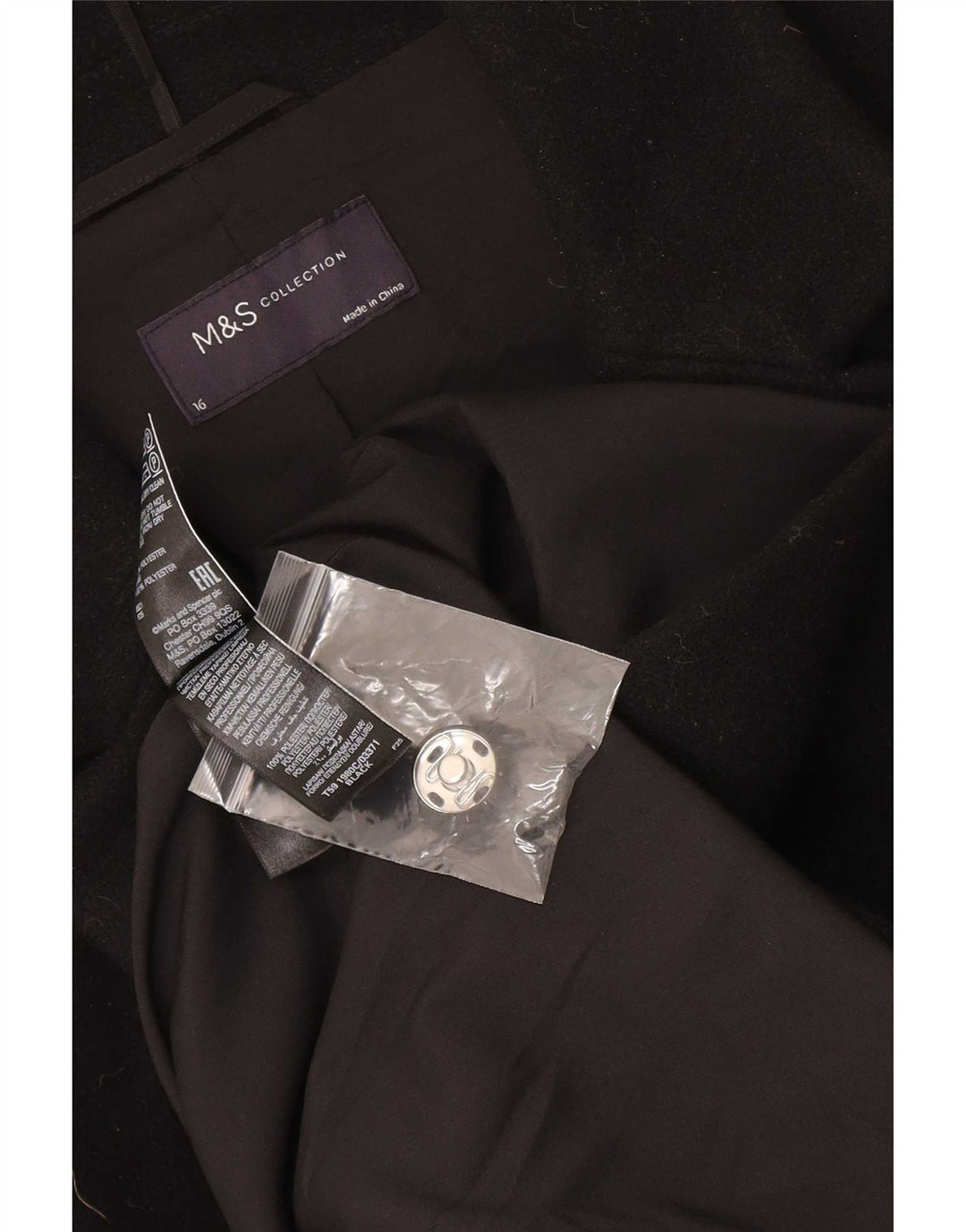 Marks & Spencer Γυναικείο Πανωφόρι UK 16 Large Black Polyester