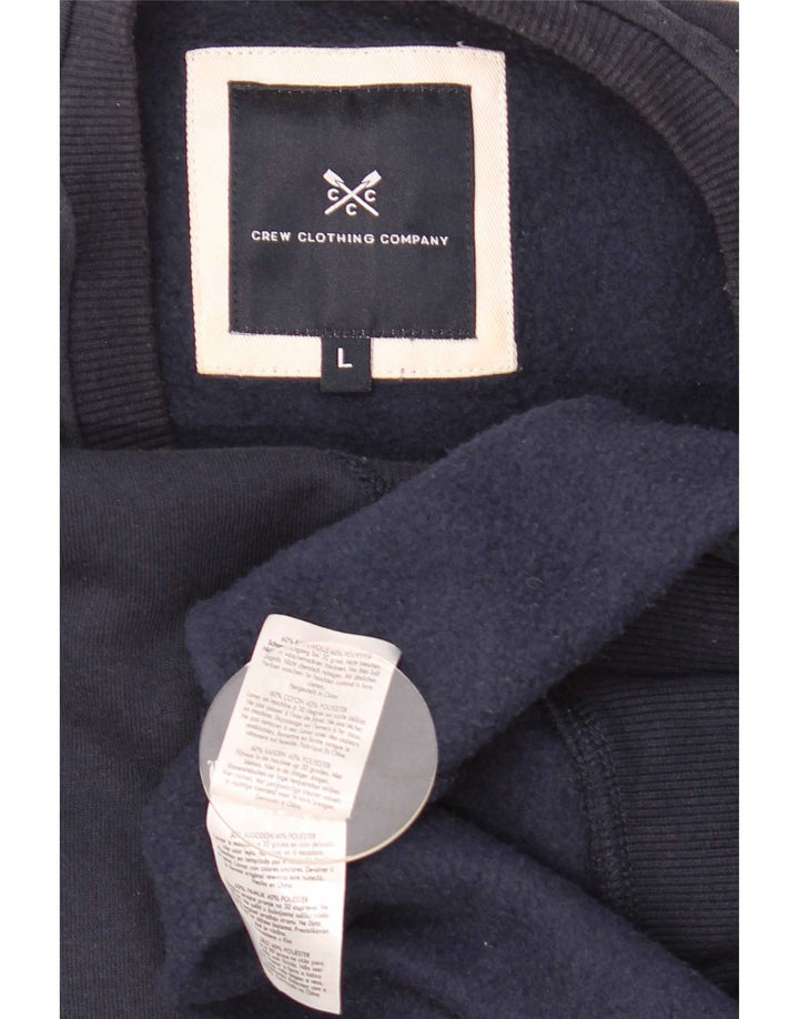 Ανδρικό φούτερ Crew Clothing Jumper Large Navy Blue από βαμβάκι