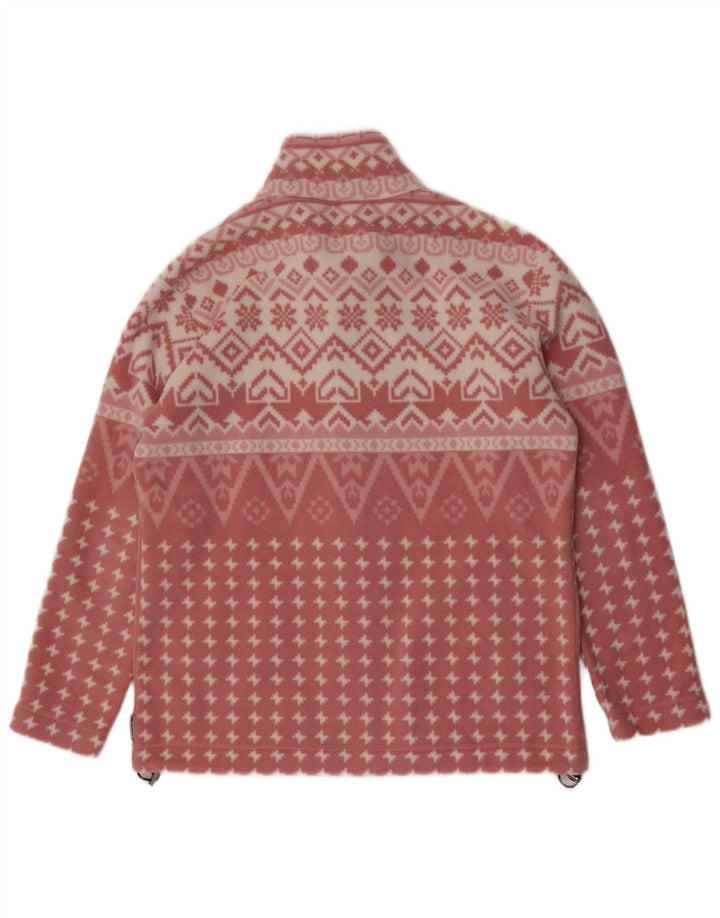 F.LLI Campagnolo Γυναικείο Fleece Jacket UK 16 μεγάλο ροζ γεωμετρικό πολυεστέρα
