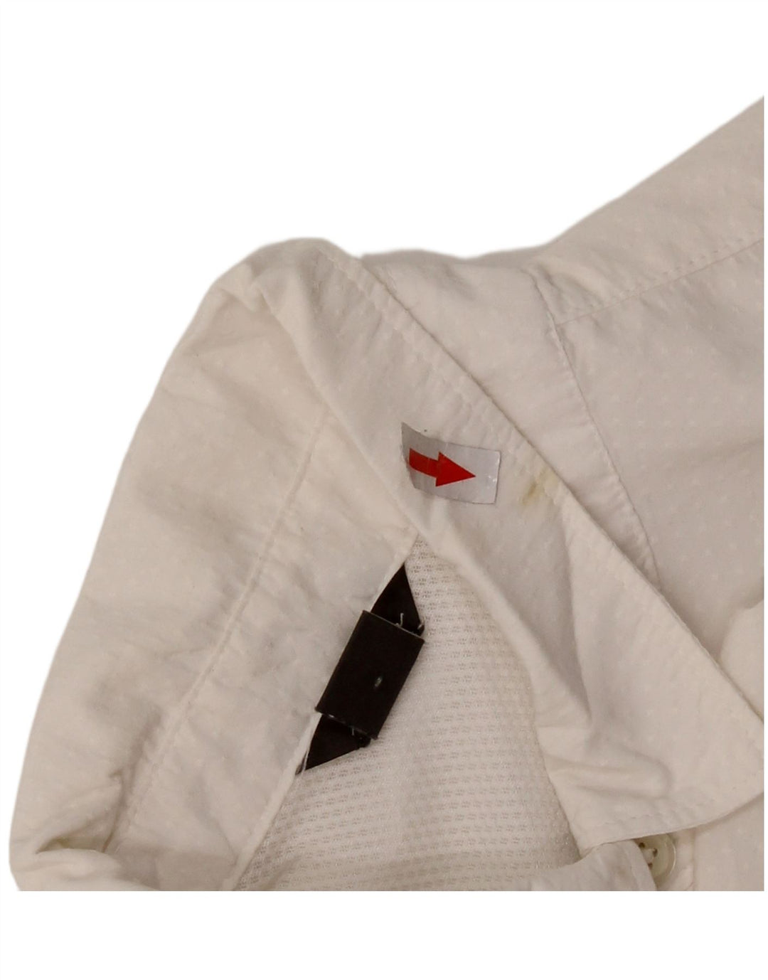 EDDIE BAUER Γυναικείο πουκάμισο μπλούζα UK 10 Small White Spotted Nylon