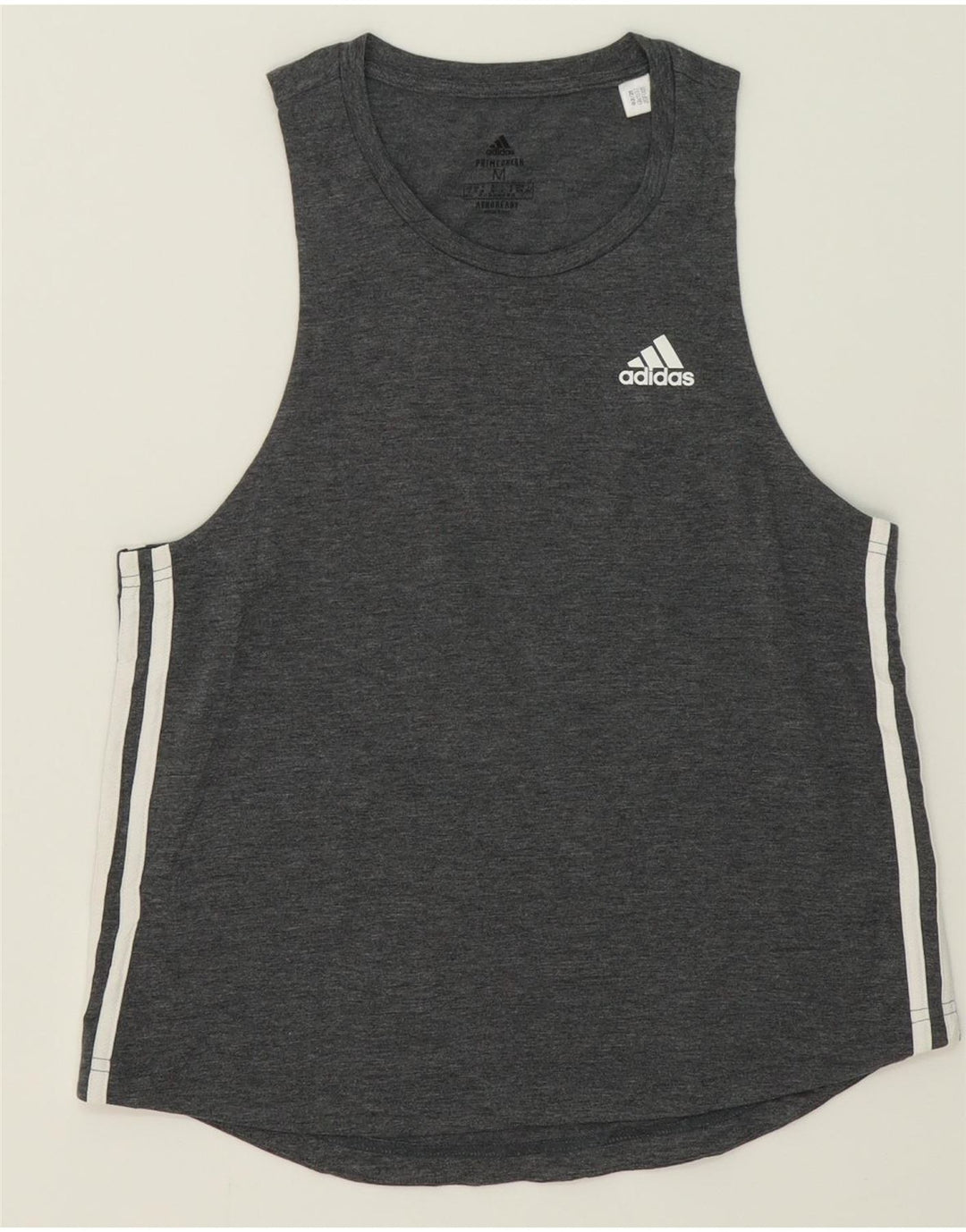 ADIDAS Womens Aeroready Vest Top UK 12/14 Medium Grey Polyester Vintage Adidas and Second-Hand Adidas from Messina Hembry 