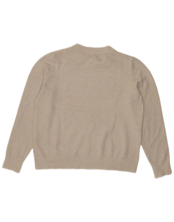 Marks & Spencer Γυναικείο πουλόβερ με λαιμόκοψη UK 14 Medium Beige