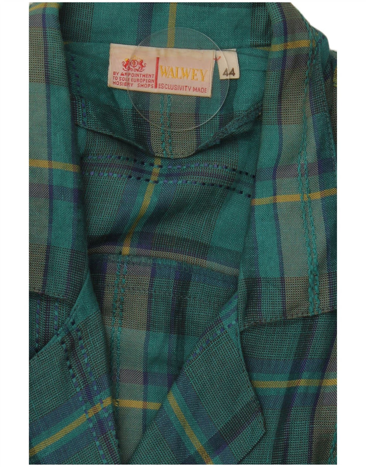 Vintage γυναικείο μπουφάν μπλέιζερ με 3 κουμπιά EU 44 XL Blue Check