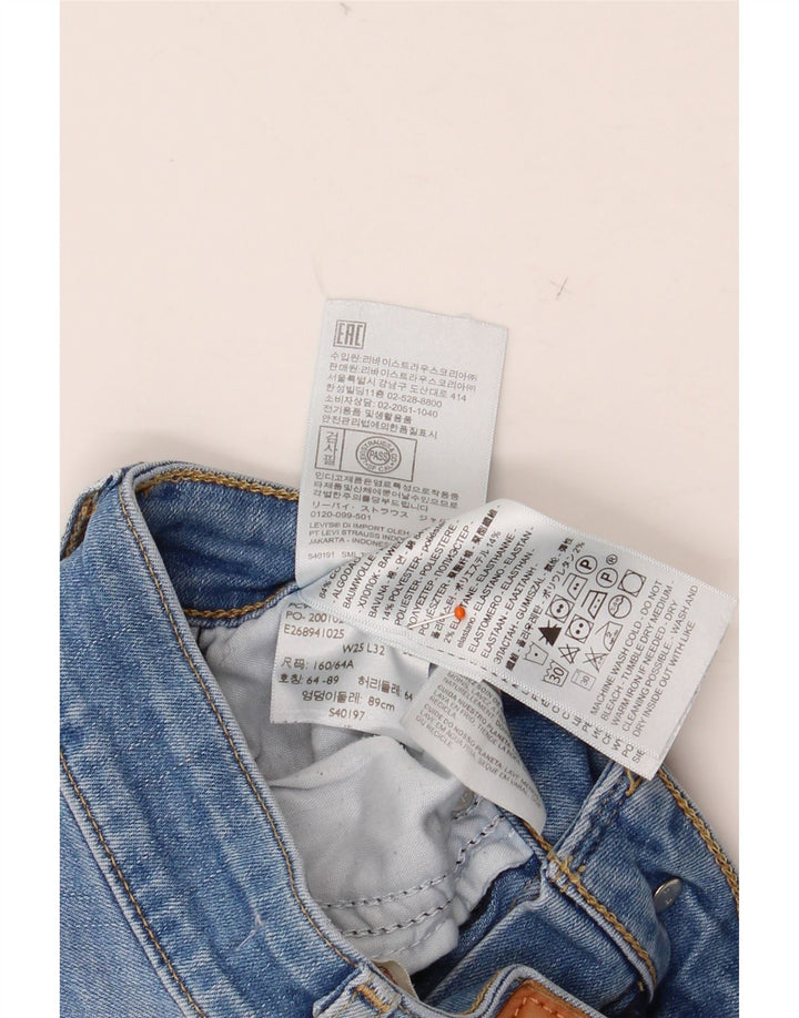 Γυναικείο τζιν με ψηλόμεσο LEVI'S W25 L32 Μπλε βαμβακερό