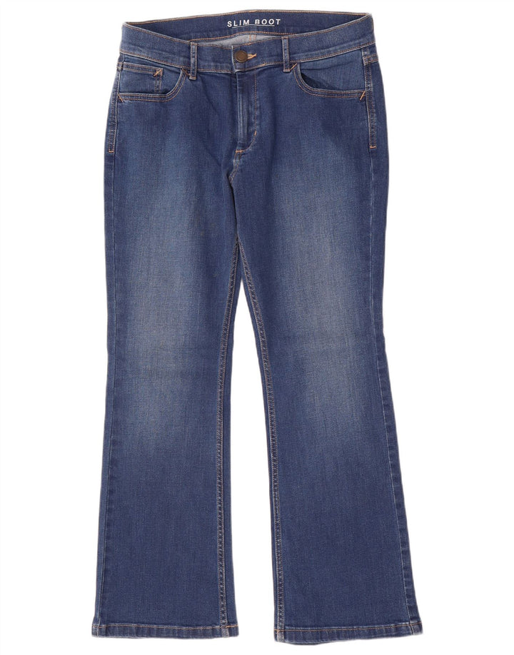 Marks & Spencer Γυναικεία Slim Bootcut Jeans UK 12 Medium W30 L28 Blue Cotton