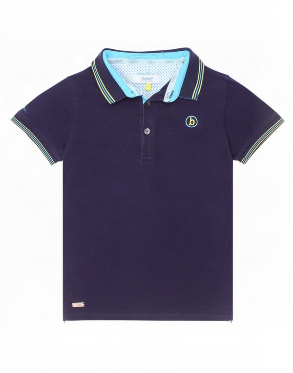 Ted Baker Boys Polo πουκάμισο 6-7 ετών Navy Blue ριγέ βαμβακερό
