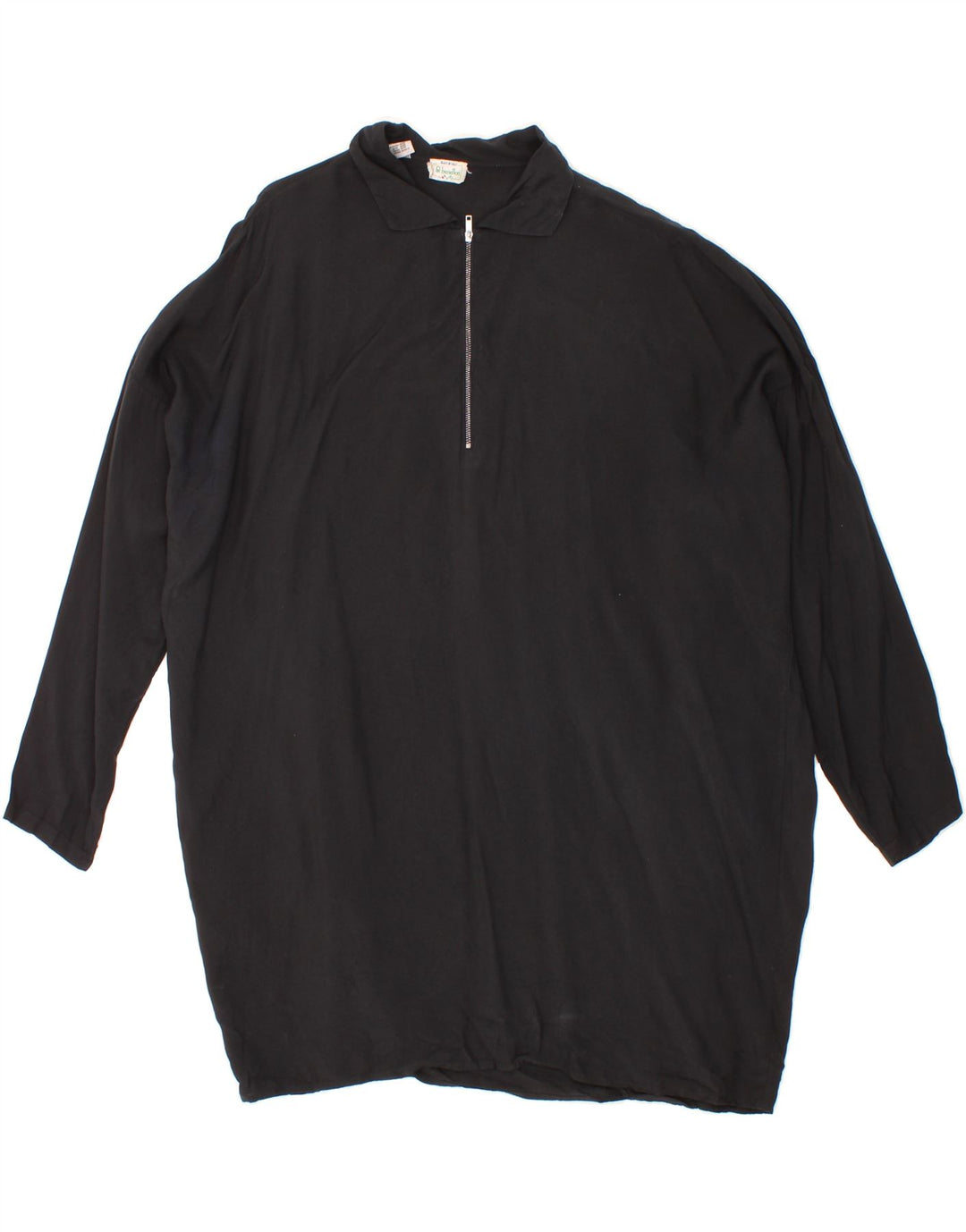 BENETTON Womens Oversized Tunic Dress IT 44 Medium Black Viscose Vintage Benetton and Second-Hand Benetton from Messina Hembry 