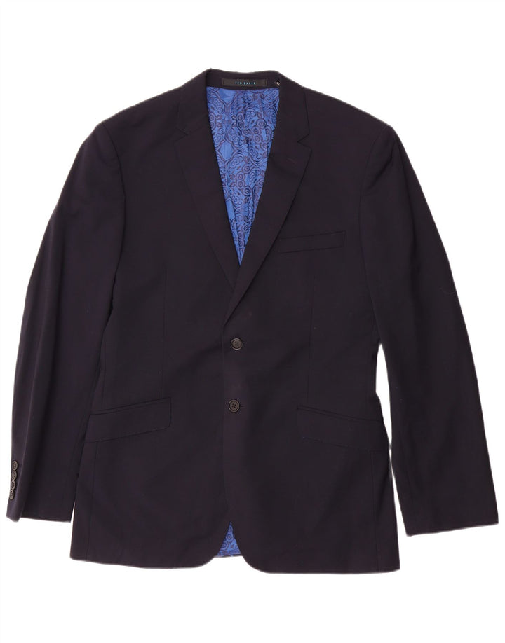 Ted Baker Ανδρικό σακάκι σακάκι US 40 με 2 κουμπιά μάλλινο μπλε ναυτικό