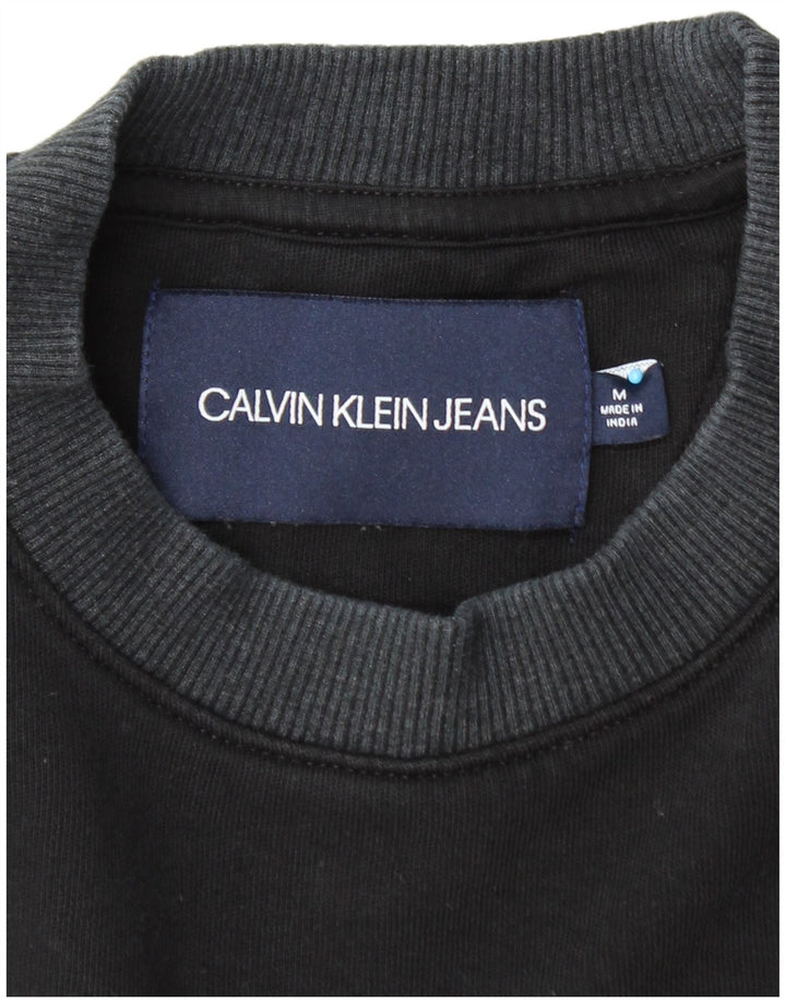 Ανδρικό φούτερ CALVIN KLEIN JEANS, μεσαίο μαύρο βαμβακερό