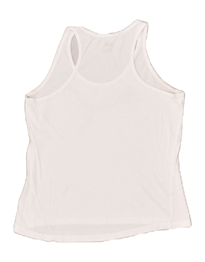 PUMA Womens Graphic Vest Top UK 10 Small White | Vintage Puma | Thrift | Second-Hand Puma | Used Clothing | Messina Hembry 