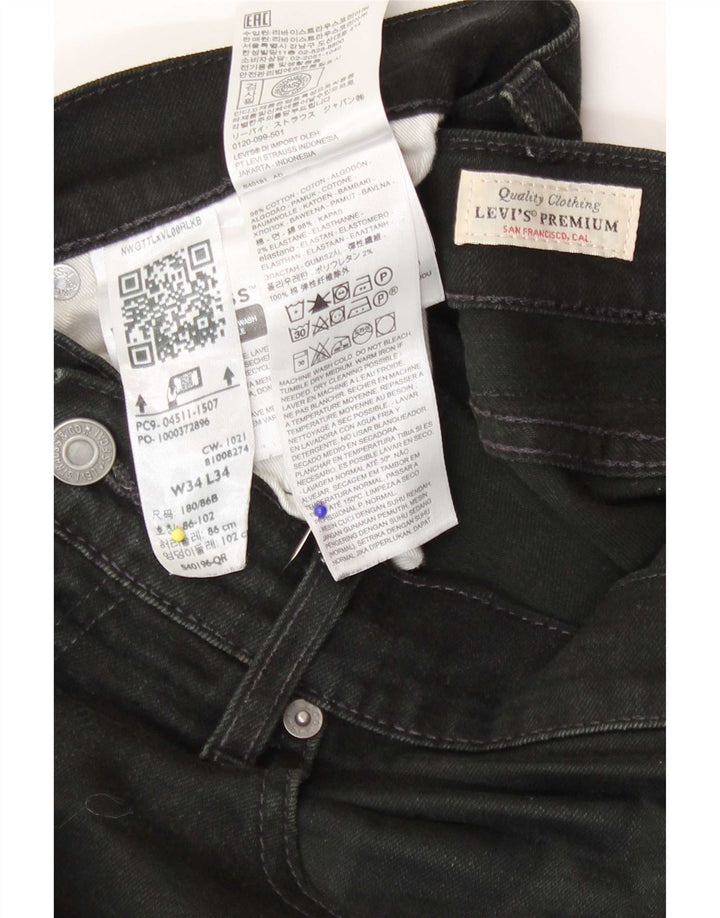 Ανδρικό τζιν Levi's Slim W34 L34 Μαύρο βαμβακερό
