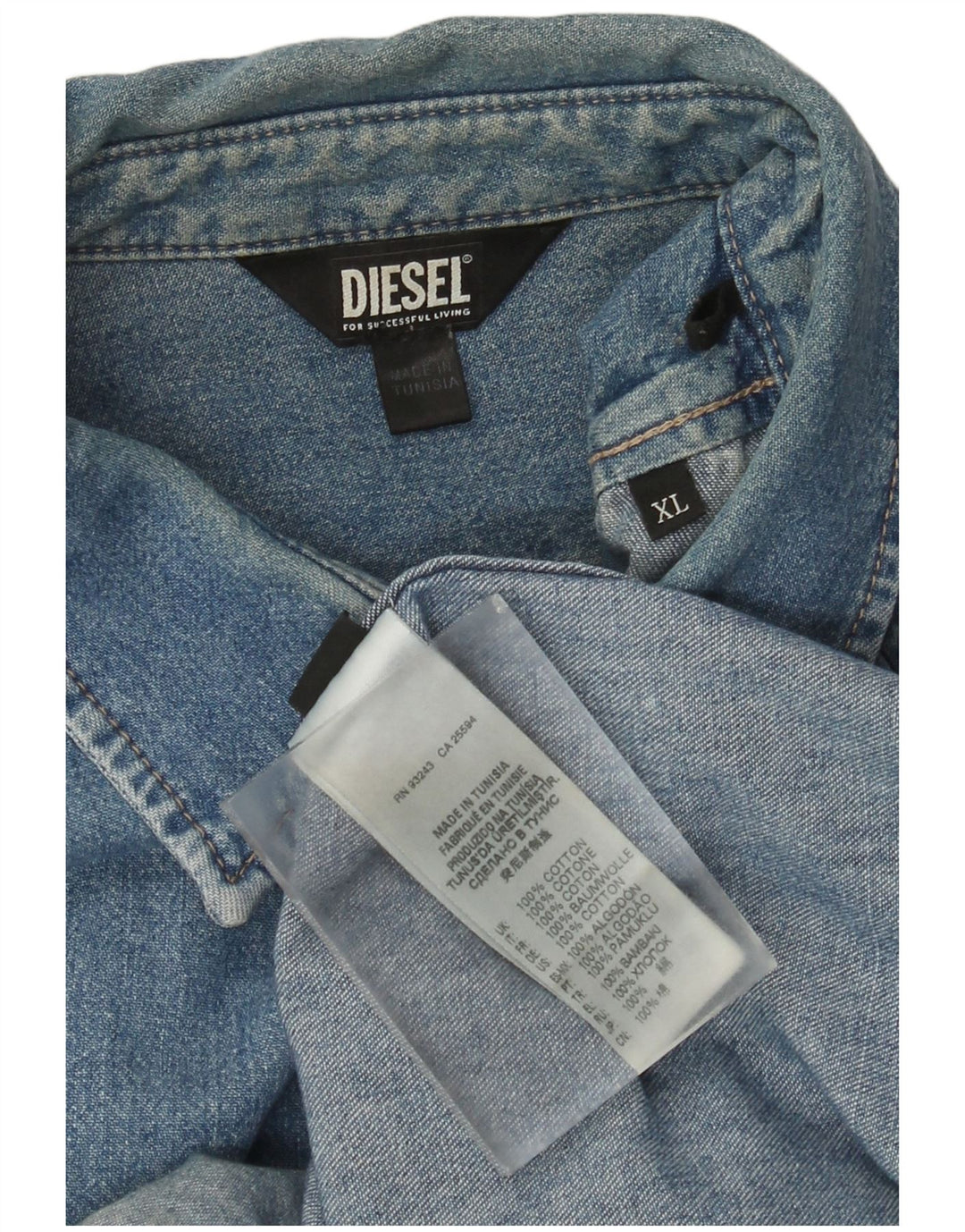 Ανδρικό τζιν πουκάμισο Diesel XL Μπλε βαμβακερό