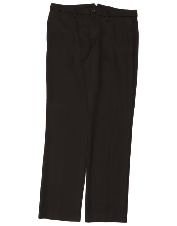Ανδρικό ίσιο casual παντελόνι Benetton IT 50 μεγάλο W36 L35 μαύρο πολυεστέρα