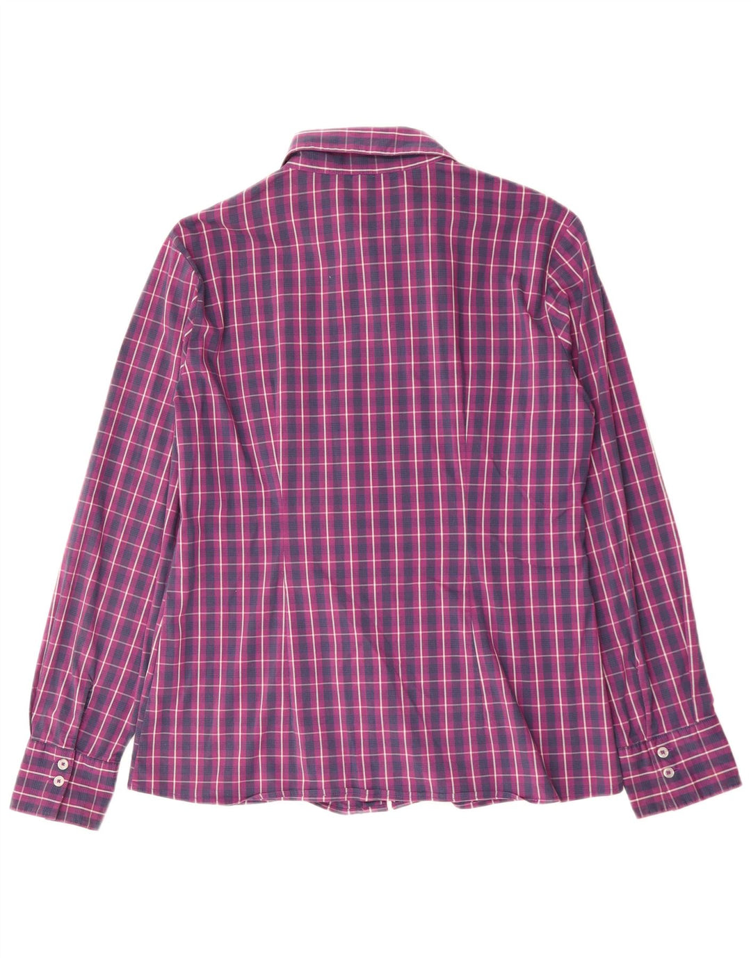 BENETTON Γυναικείο πουκάμισο UK 16 Large Purple Check Cotton