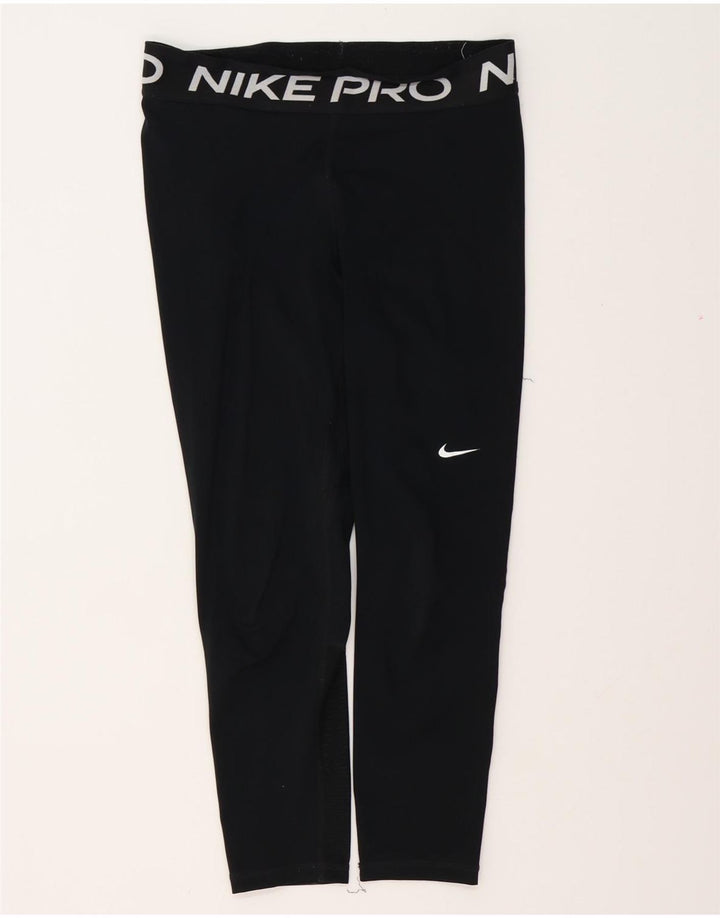 Γυναικεία γραφικά κολάν NIKE Dri Fit UK 12 μεσαίου μαύρου πολυεστέρα