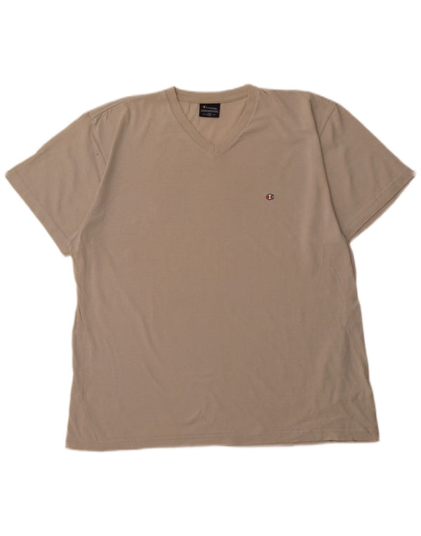 Champion Womens T-Shirt Top UK 18 XL Beige Cotton