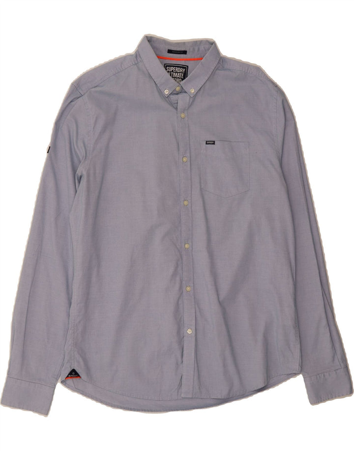 SUPERDRY Mens Regular Fit Shirt XL Blue Pinstripe Cotton Vintage Superdry and Second-Hand Superdry from Messina Hembry 