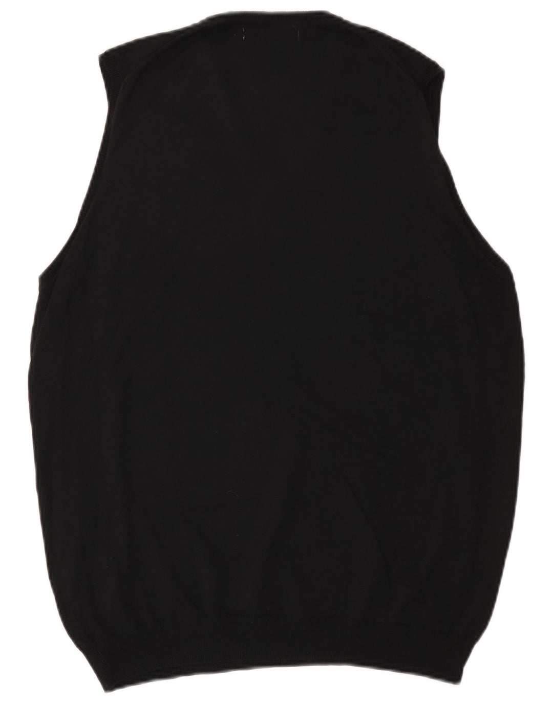 Zara Mens Basic Vest Tank Top Large Μαύρο Βαμβακερό