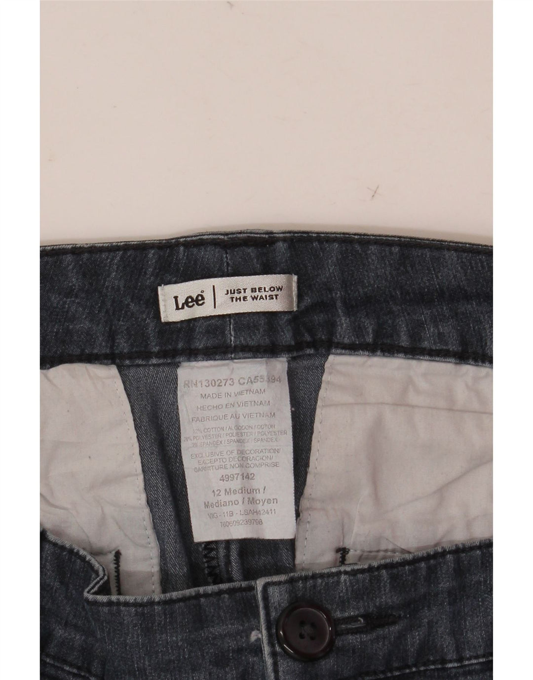 Lee Womens Capri Jeans US 12 Large W32 Navy Blue Cotton