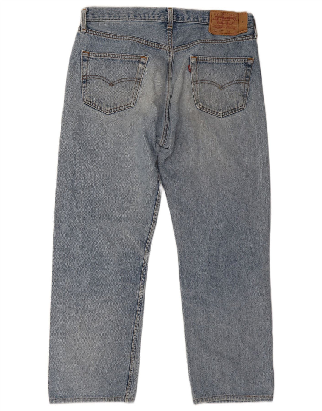 Levi's Mens 501 Distressed Straight Jeans W32 L27 Μπλε βαμβακερό