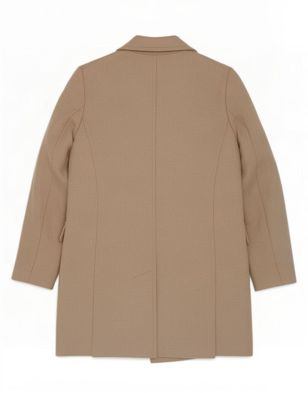 Zara Γυναικείο παλτό με διπλό στήθος UK 10 Small Beige Wool