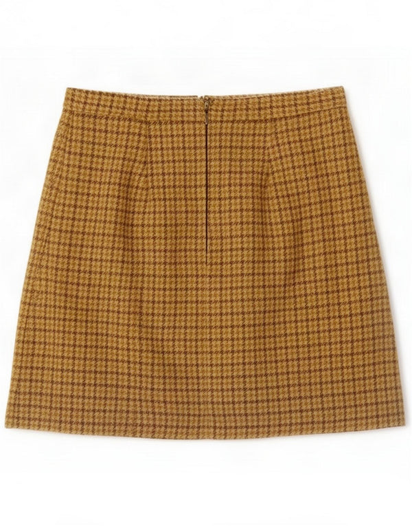 Vintage Womens Mini Skirt Small W26 Brown Check