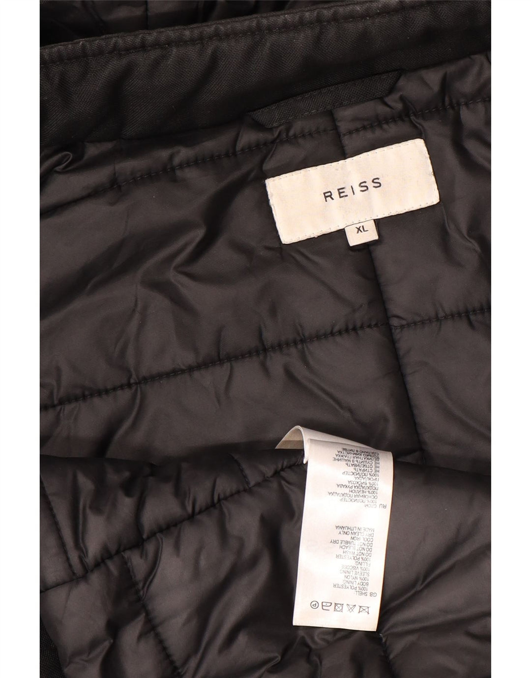 Ανδρικό μπουφάν με κουκούλα Reiss UK 42 XL μαύρο πολυεστέρα