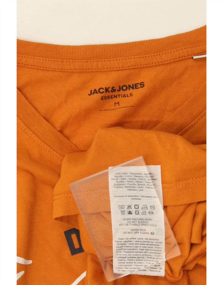 JACK & JONES Ανδρικό γραφικό T-Shirt Top Μεσαίο πορτοκαλί βαμβακερό