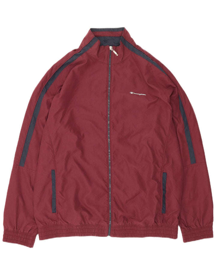 Ανδρικό μπουφάν Champion Windbreaker UK 46 3XL μπορντό πολύχρωμο πολυεστέρα