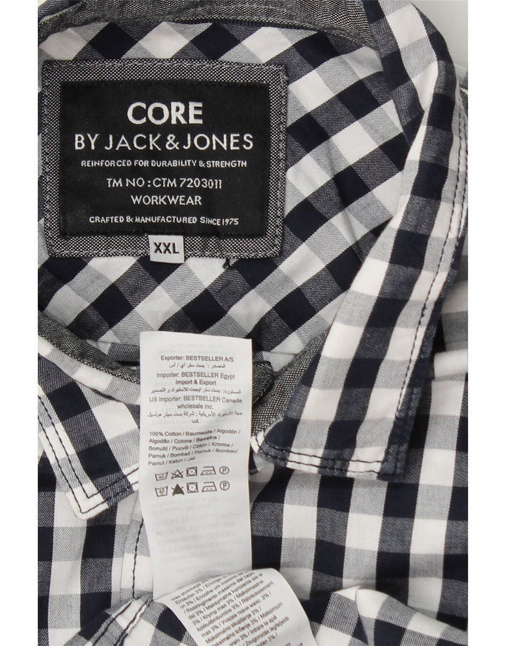 Ανδρικό πουκάμισο Jack & Jones 2XL Navy Blue Gingham Cotton