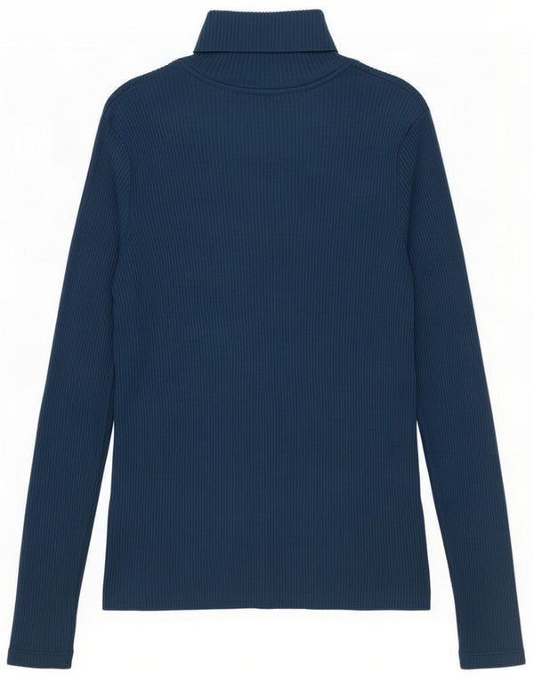 Marks & Spencer Womens Regular Top Long Sleeve UK 12 Medium Blue Flecked