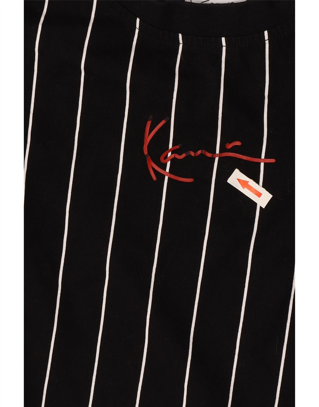 Karl Kani Ανδρικό T-Shirt Top Μικρό μαύρο ριγέ βαμβακερό