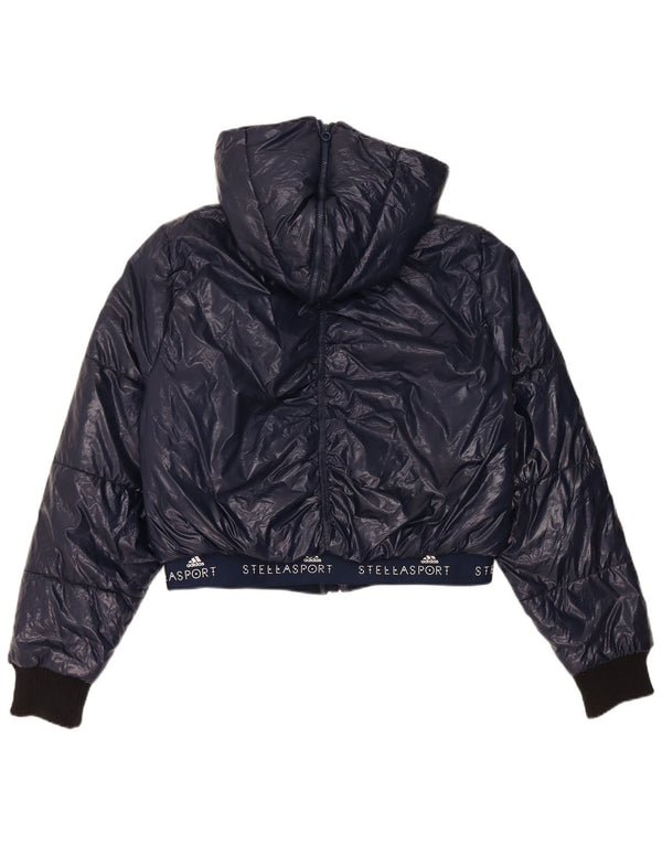 Adidas Γυναικείο μπουφάν Stella McCartney Crop padded UK 16/18 Large Navy Blue