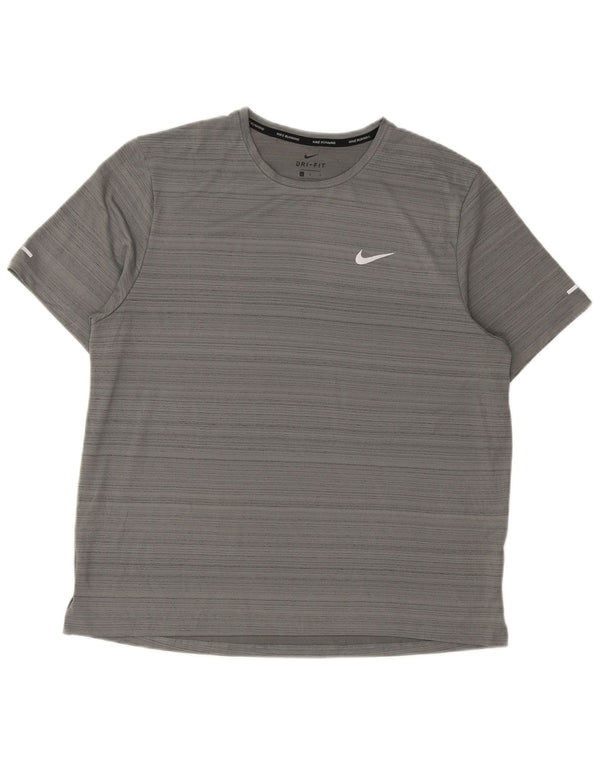 Ανδρικό μπλουζάκι Nike Dri Fit Top Large Grey Pinstripe Polyester