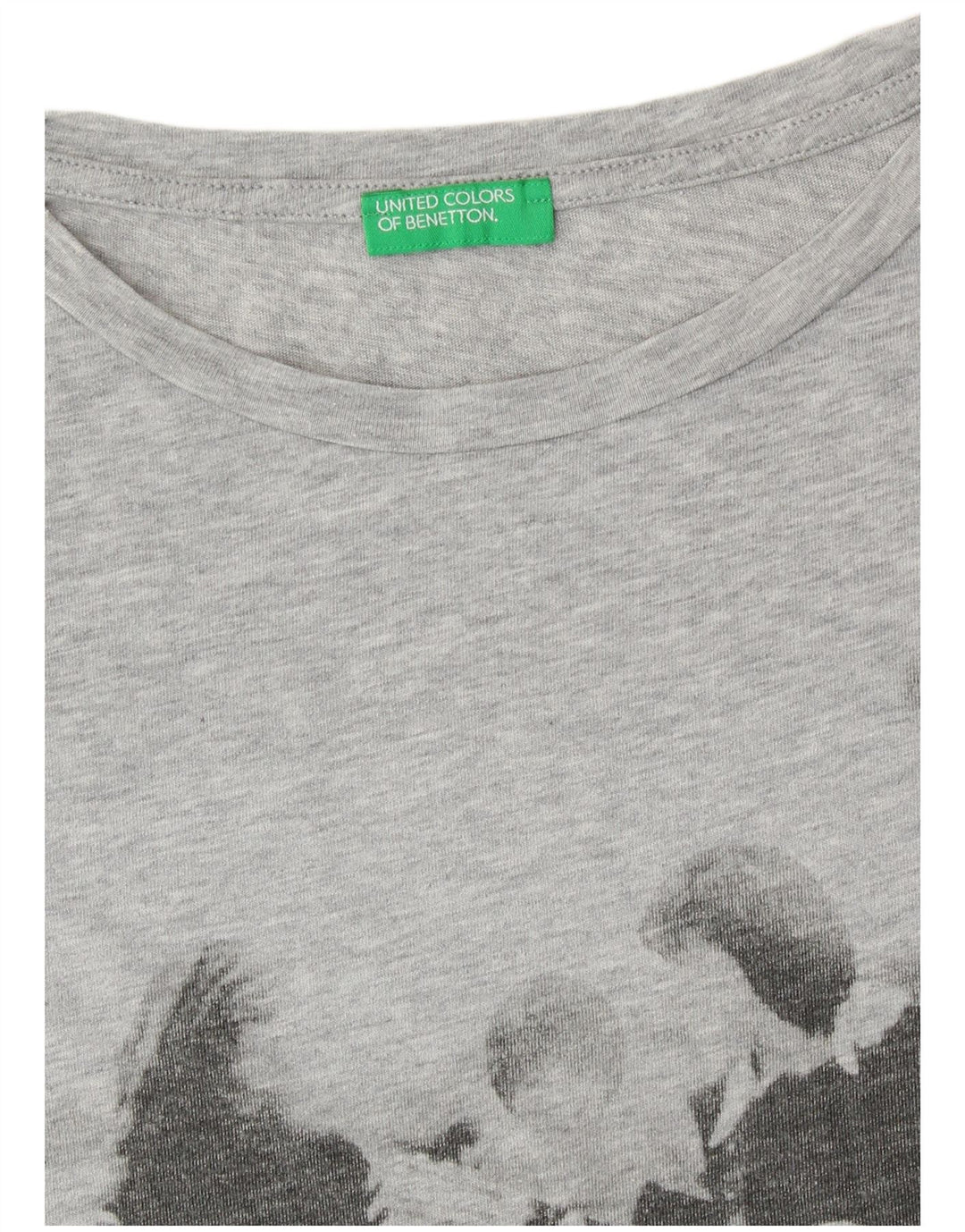 UNITED COLORS OF BENETTON Γυναικείο γραφικό T-shirt Top UK 14 Medium Grey