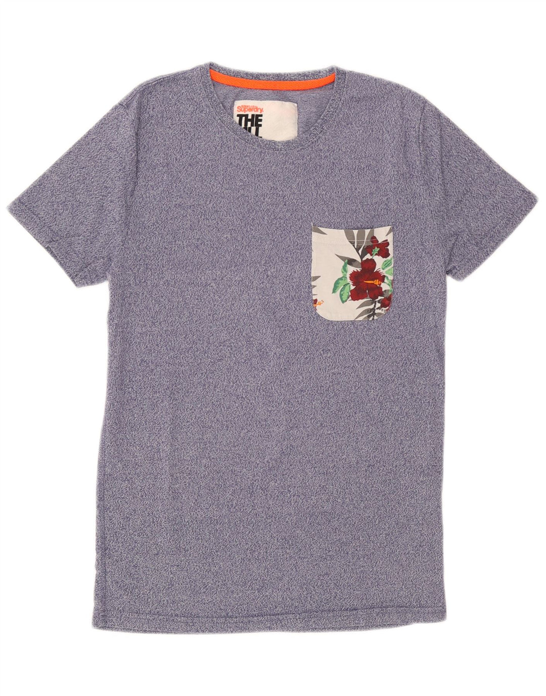 Superdry Ανδρικό γραφικό T-Shirt Top Μικρό Μπλε Βαμβακερό