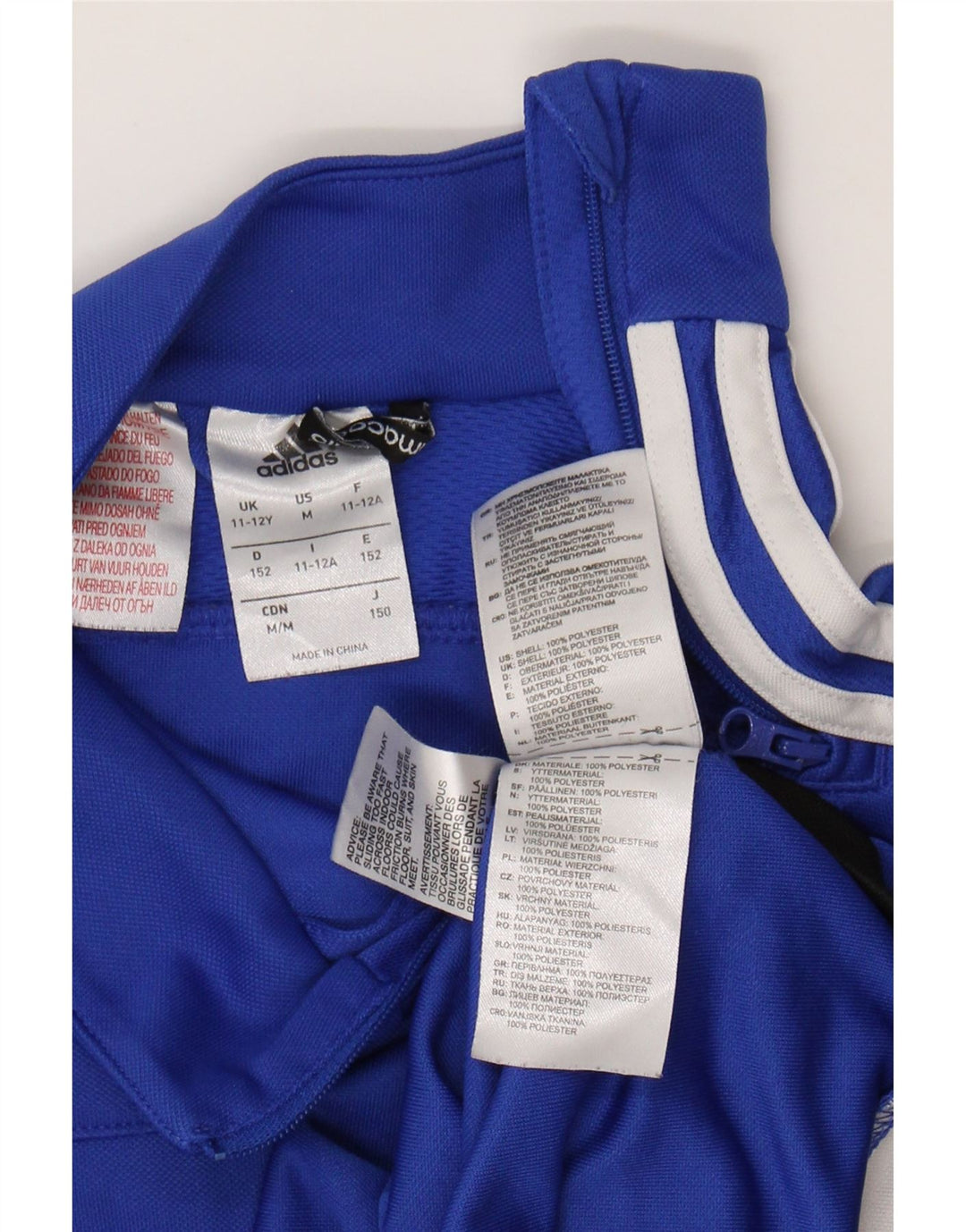 ADIDAS Boys Climacool Zip Neck Pullover Tracksuit Top 11-12 Years Blue